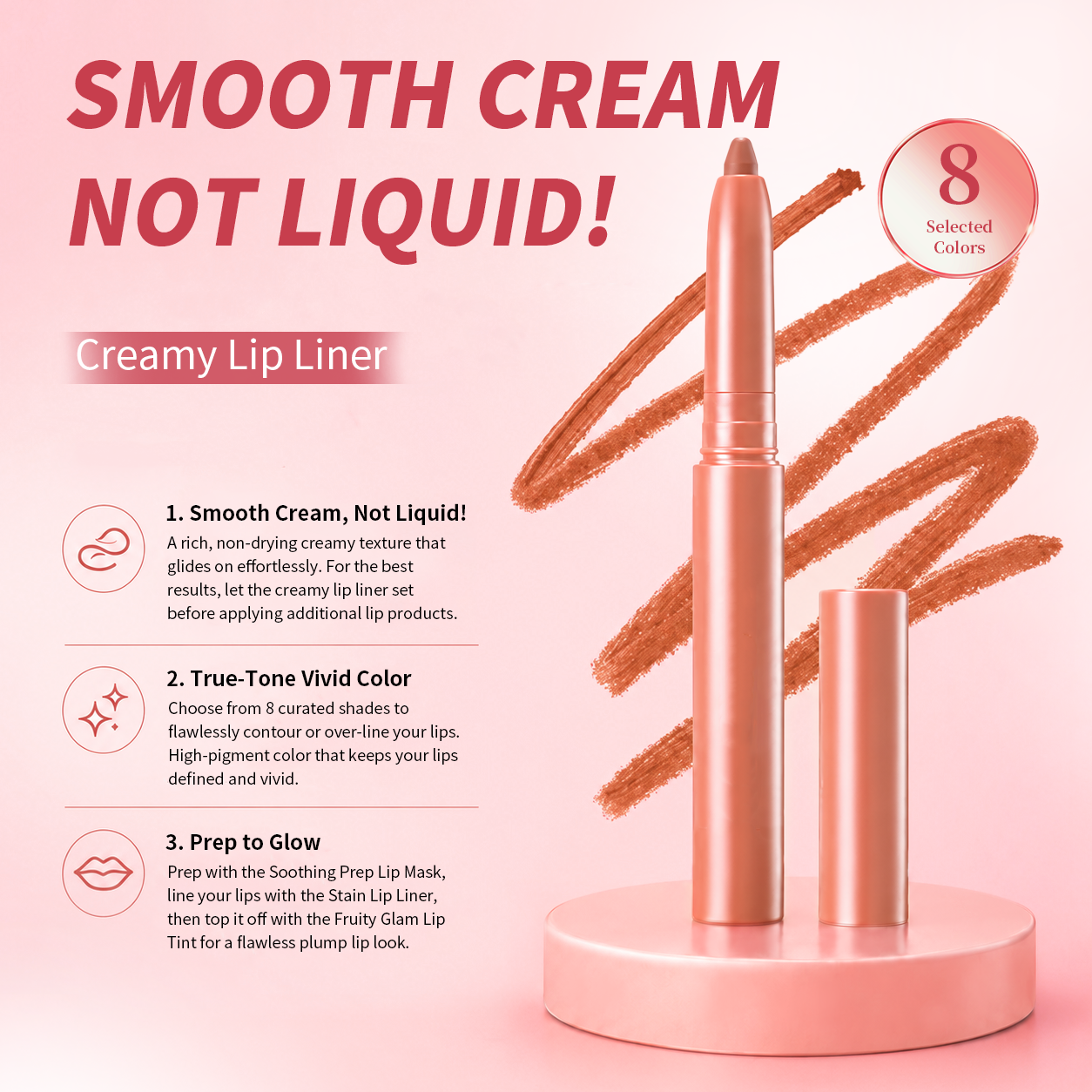 Last Day Buy 1 Get 1 Free Easy Glide Lip Liner — Creamy, Blendable Color with Smooth Application, Summervibes