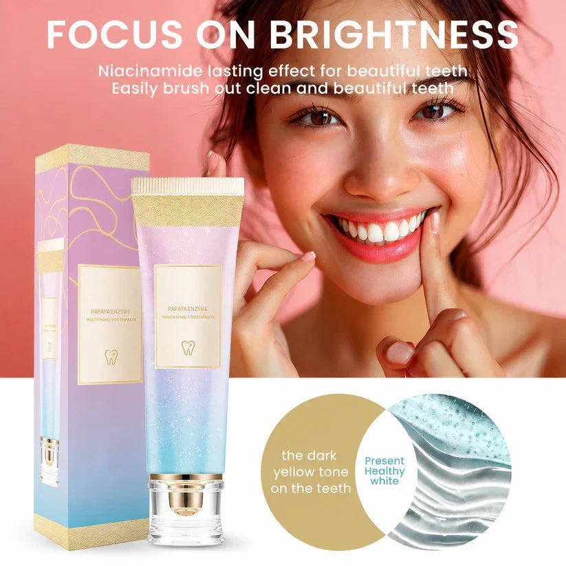 Triple Fluoride-Free Whitening Papaya Enzyme Toothpaste