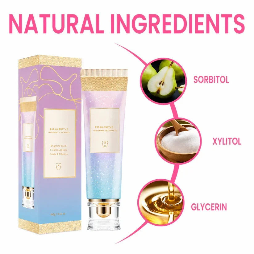 Triple Fluoride-Free Whitening Papaya Enzyme Toothpaste