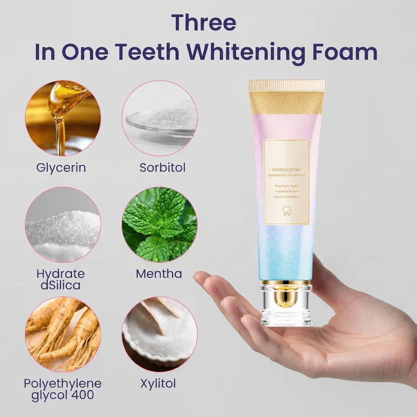 Triple Fluoride-Free Whitening Papaya Enzyme Toothpaste