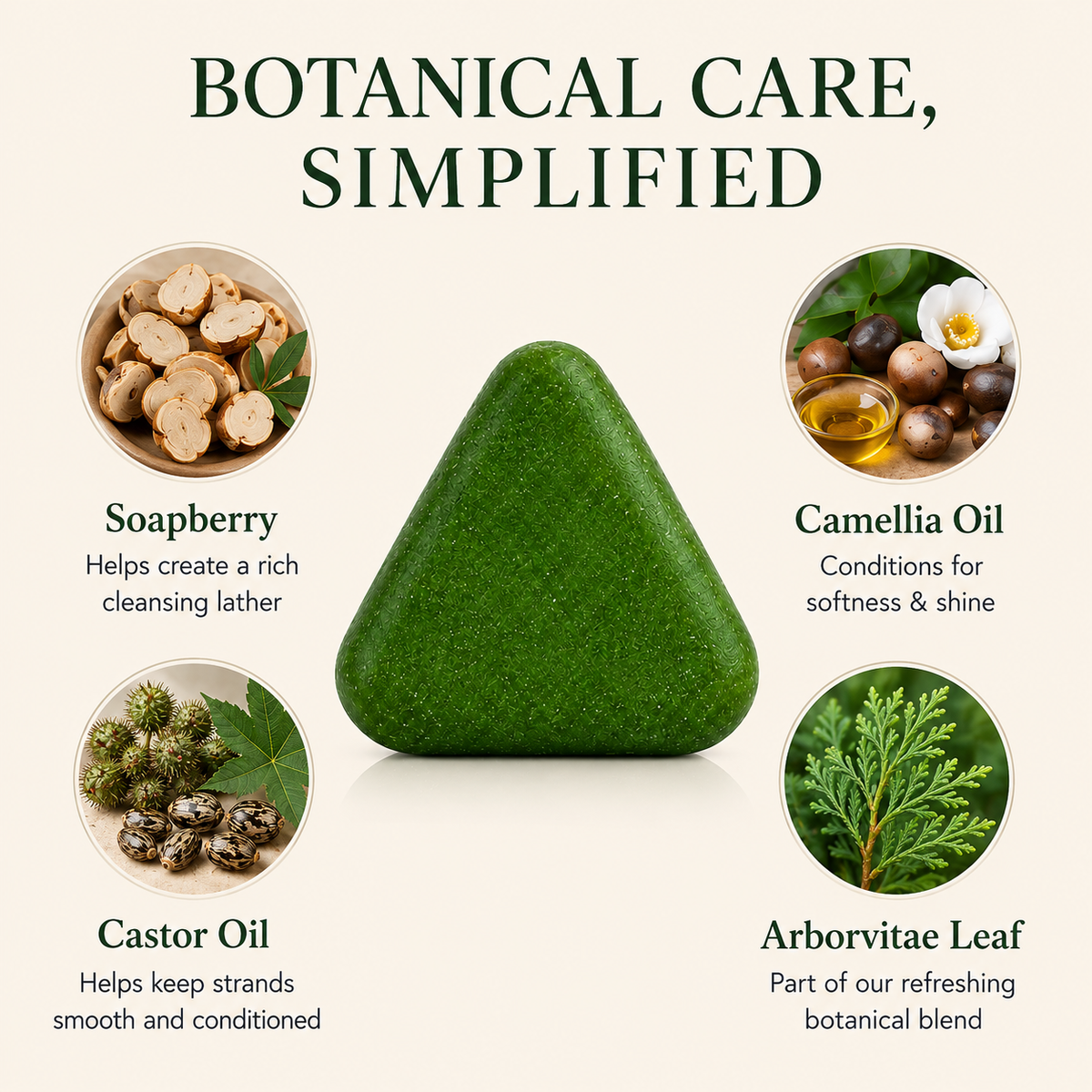 Nature Green™ Botanical Shampoo Bar  A gentle botanical cleanse for a fresher scalp and softer, fuller-looking hair.